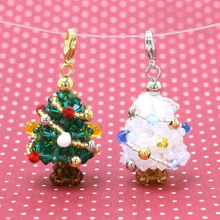 Recipe No.KR0649 Kiwa crystal Christmas tree charm