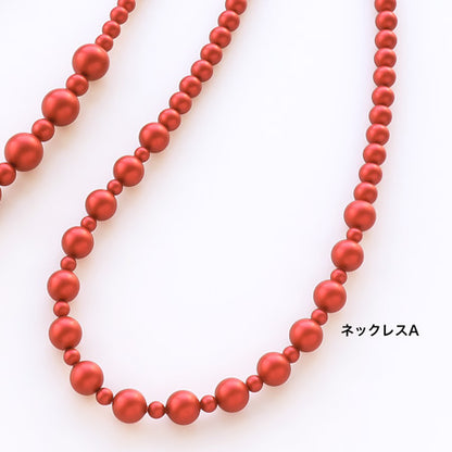 Crystal pearl Rouge color Necklace