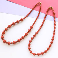 Crystal pearl Rouge color Necklace