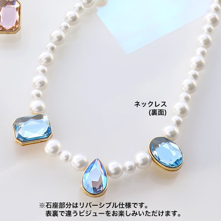 Recipe No.KR0674 3 types of reversible pearl accessories with Kiwa crystal and Ishiza beads