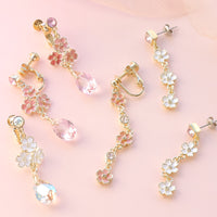 Recipe No.KR0679 Kiwa Crystal and Sakura ear accessories 3 types