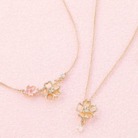レシピNo.KR0680　チャームさくらのシンプルネックレス2種