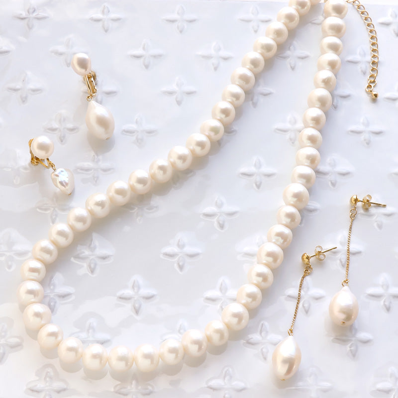 Recipe No.KR0691 4 kinds of octage accessories of freshwater pearls