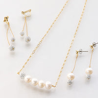 レシピNo.KR0692　淡水パールとクレービーズガラスカットのアクセサリー3種