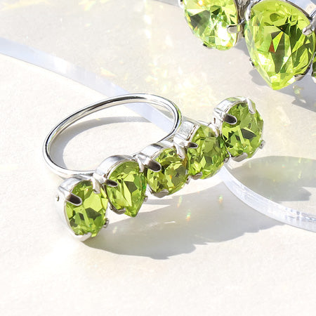 Recipe No.KR0706 Kiwa crystal citrus green one-tone bijou bracelet &amp; ring