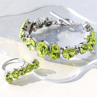 Recipe No.KR0706 Kiwa crystal citrus green one-tone bijou bracelet & ring