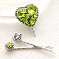 Crystal citrus green pony hook & Hair Pin