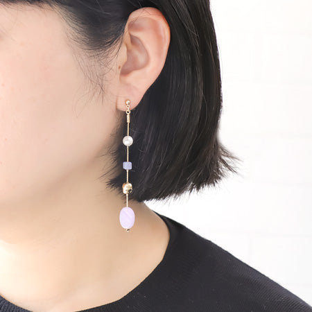 レシピNo.KR0713 ドイツ製アクリルオーバルカットのアクセサリー2種