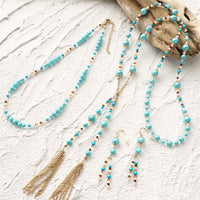 レシピNo.KR0727　クリスタルパールの３wayネック＆ピアス