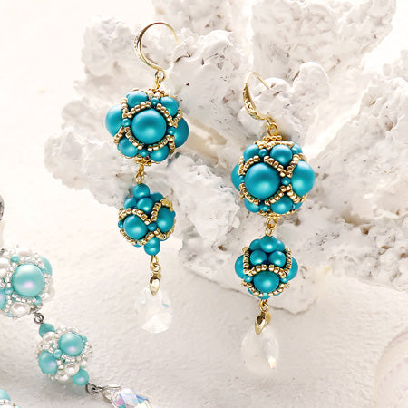 Recipe No.KR0762 Crystal pearl luxury summer earrings