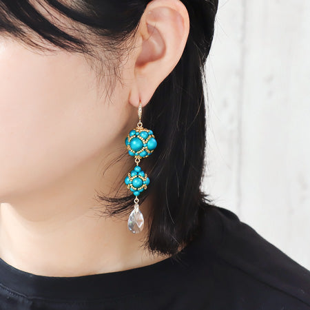 Recipe No.KR0762 Crystal pearl luxury summer earrings