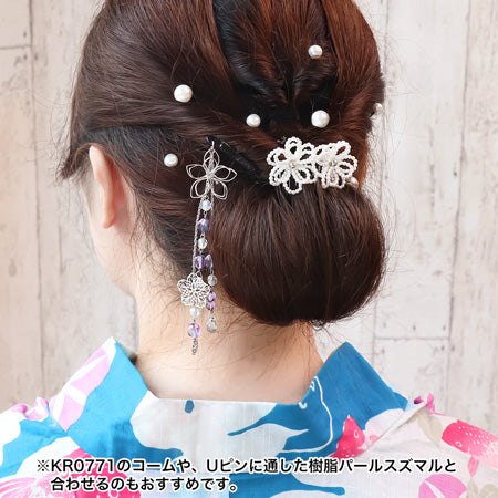 Recipe No.KR0773 Czech beads and scarf parts hairpin