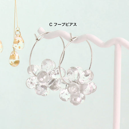 レシピNo.KR0775 チェコクリスタルレインのドロップイヤーアクセサリー