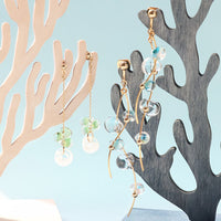 レシピNo.KR0816　ティアドロップビーズのスウィングイヤーアクセサリー2種