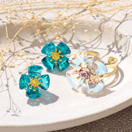 Recipe No.KR0827 Kiwa crystal flower accessories 2 types