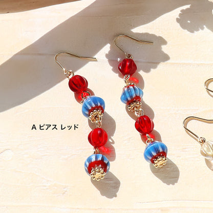 Recipe No.KR0831 2 types of African trade bead ear accessories
