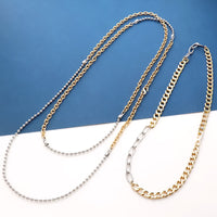 レシピNo.KR0838　バイカラーチェーンネックレス2種