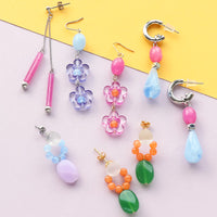 レシピNo.KR0861　ドイツ製アクリルのカラフルピアス4種 (スウィング･ポップ)