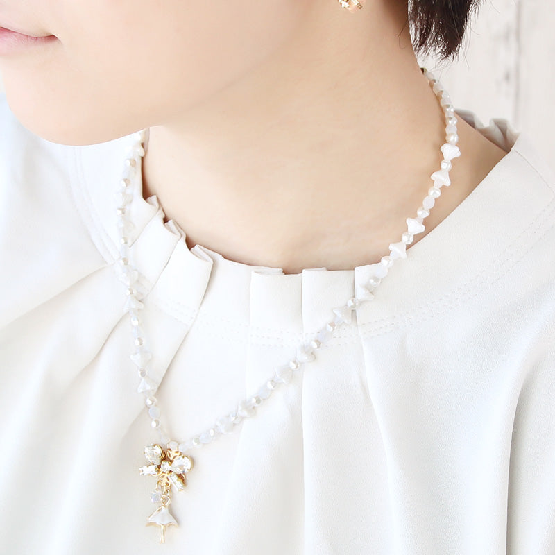 レシピNo.KR0875 バレリーナとビジューリボンのネック
