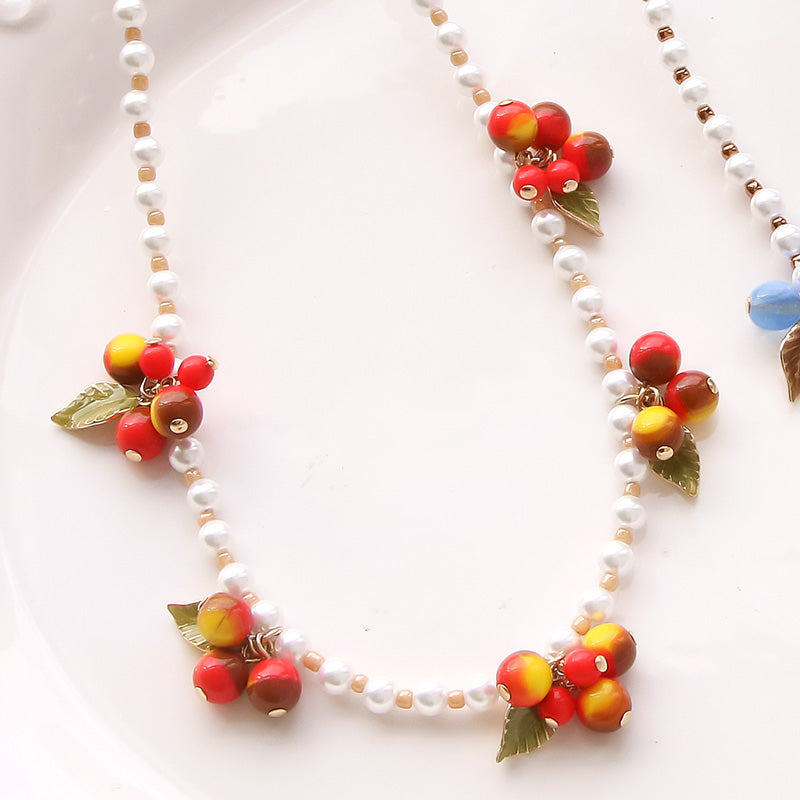 レシピ(図のみ)No.KR0882 チェコビーズの木の実ネックレス – 貴和