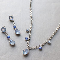 レシピNo.KR0889　貴和クリスタルとチェーンのボリュームネック＆ピアス