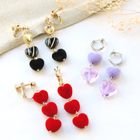 Recipe No.kr0907 Flocky Parts Heart 3 types of earrings