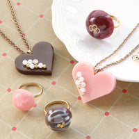 レシピNo.KR0929　ショコラカラーのアクセサリー4種