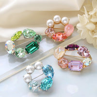 Recipe No.KR0940 2 kinds of metal ring brooch of Kiwa Crystal