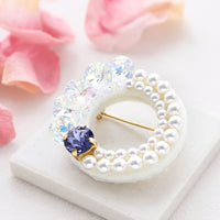 Recipe No.KR0943 Pearl and bijoux embroidery brooch