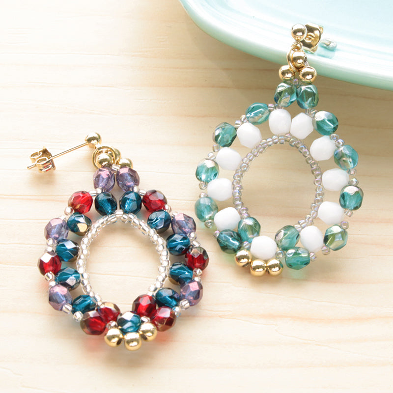 Recipe No.KR0949 Oriental -style shizuku pierced earrings