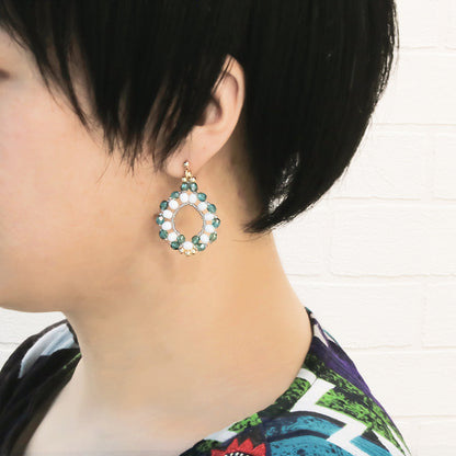 Recipe No.KR0949 Oriental -style shizuku pierced earrings