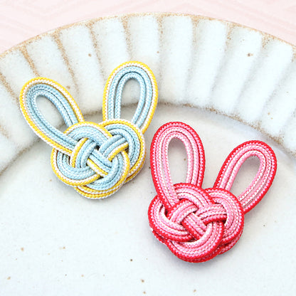 Recipe No.KR0951 Rabbit motif earring made by Awaji knot