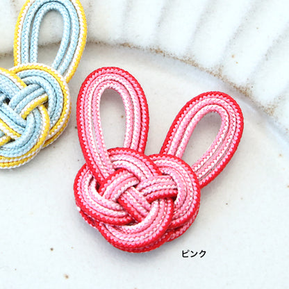 Recipe No.KR0951 Rabbit motif earring made by Awaji knot