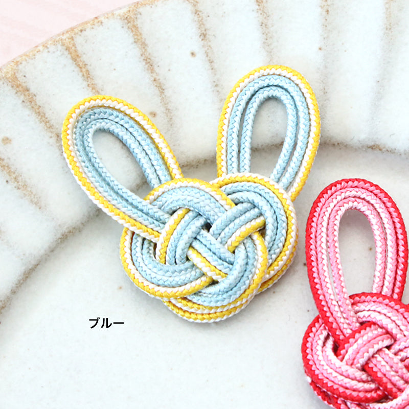 Recipe No.KR0951 Rabbit motif earring made by Awaji knot