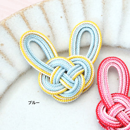 Recipe No.KR0951 Rabbit motif earring made by Awaji knot