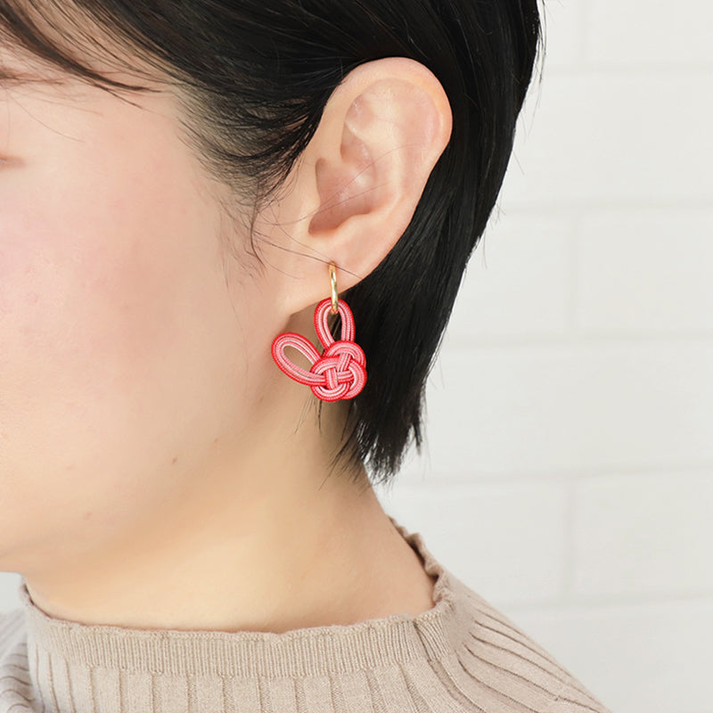 Recipe No.KR0951 Rabbit motif earring made by Awaji knot