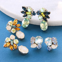 レシピNo.KR0958　貴和クリスタルのビジューイヤリング2種