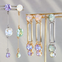 レシピNo.KR0959　貴和クリスタルのコネクトビジューピアス2種