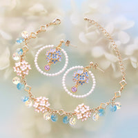 レシピNo.KR0970　チャーム紫陽花のアクセサリー2種