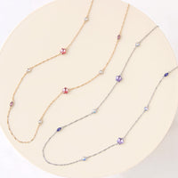 レシピNo.KR0974　貴和クリスタル＃4228・＃4744のロングネックレス