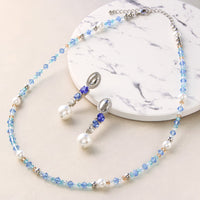 レシピNo.KR0979　貴和クリスタルのグラデーションアクセサリー2種