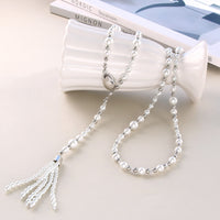 レシピNo.KR0980　クリスタルパールの3wayネックレス