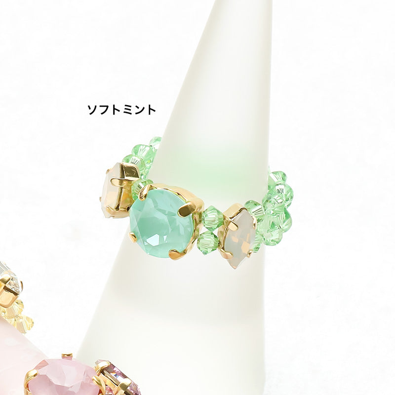 Recipe No.KR0983 Colorful beading ring of Kiwa Crystal