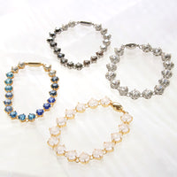 レシピNo.KR0992　貴和クリスタルのビジューレーンブレスレット2種