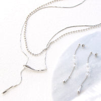 レシピNo.KR0997　メタルパーツドロップとスライドボールのアクセサリー2種