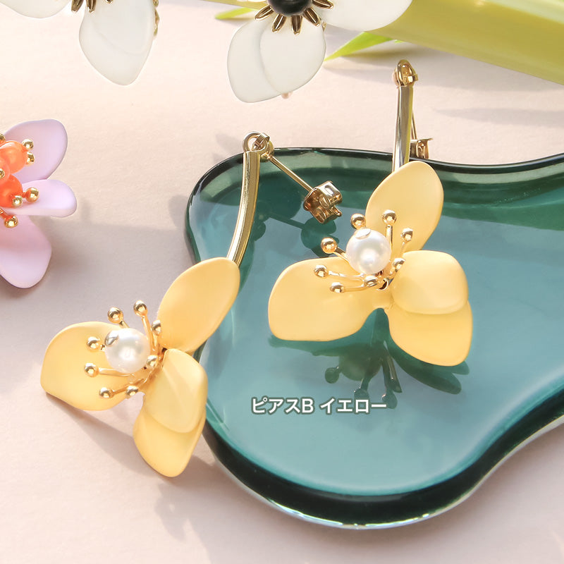 Recipe No.KR1007 Spanish parts 4 kinds of flower -ear accessories