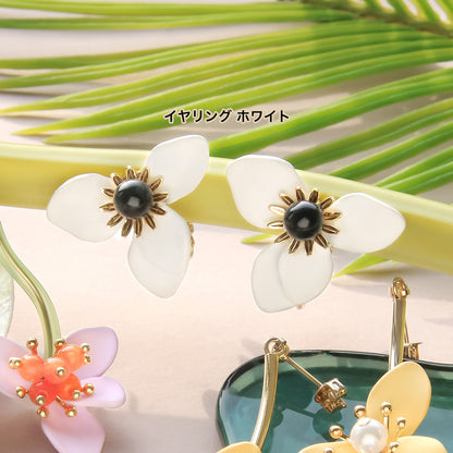 Recipe No.KR1007 Spanish parts 4 kinds of flower -ear accessories