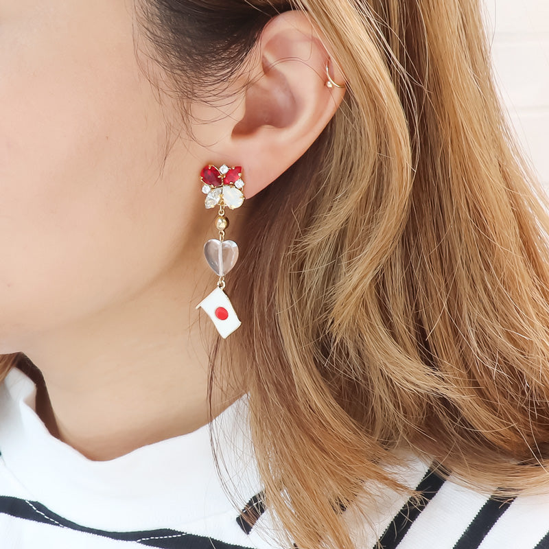 Recipe No.KR1010 2 types of national flag charm earrings