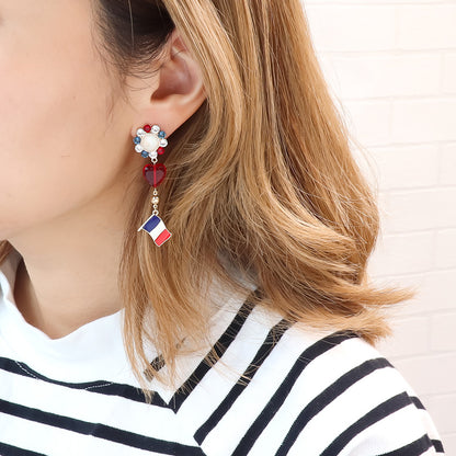 Recipe No.KR1010 2 types of national flag charm earrings