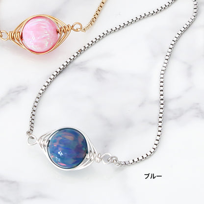 Recipe No.KR1013 Kyoto Opal wire wrapping bracelet